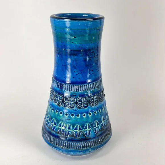 Bitossi Flavia Aldo Londi Rimini Blu Vase Ceramic Montelupo